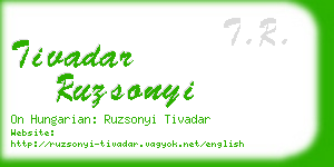 tivadar ruzsonyi business card